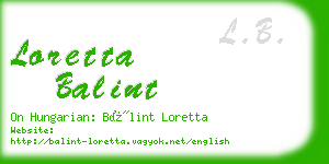 loretta balint business card